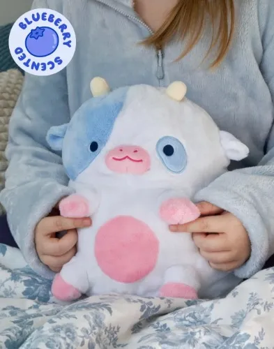 Heatable Blueberry Cow Plushie by Shop Zoki