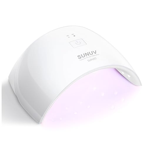 SUNUV LED UV Light for Nails, Quick Drying LED UV Nail Lamp, Nail Light with Wide Compatibility, UV Light for Gel Nails, Compact UV Lamp for Gel Nails, Sun9C Nail Dryer - White