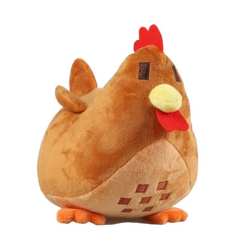 CLWH 7.9inch Stardew Valley Chicken Plush Toys, Chubby Soft Hen Plushes Doll, Easter Cute Stuffed, Soft Cartoon Anime Doll Figure - Khaki