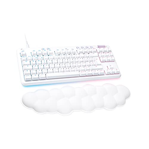 Logitech G G713 Teclado Para Gaming Con Cable Con Iluminación LIGHTSYNC RGB, Interruptores Táctiles (GX Marrón) y Reposamanos Para Teclado, Compatible Con PC y Mac - Blanco Niebla - Teclado con cable - Interruptores táctiles