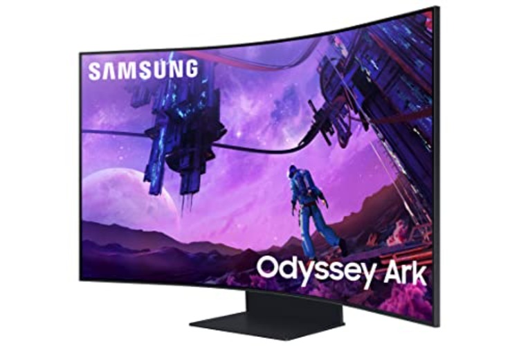 SAMSUNG Odyssey Ark 55-Inch Curved Gaming Screen, 4K UHD 165Hz 1ms (GTG) Quantum Mini-LED Gamer Monitor w/Cockpit Mode, Sound Dome Technology, Multi View, HDR10+ (S55BG970NN) 2022 - 55" - LS55BG970NNXGO