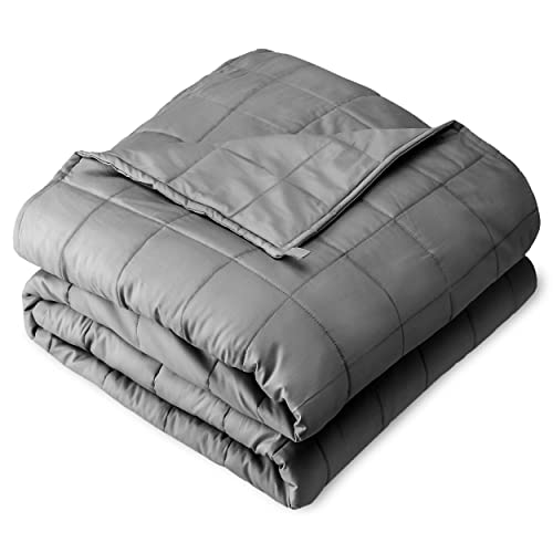 Bare Home Weighted Blanket for Adults 20lb (60" x 80") - All-Natural 100% Cotton - Premium Heavy Blanket Nontoxic Glass Beads (Light Grey, 60"x80") - 60" x 80" 20 lbs - 04 - Cotton Light Grey