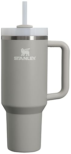Stanley Quencher H2.0 Tumbler with Handle and Straw 40 oz | Flowstate 3-Position Lid | Cup Holder Compatible for Travel | Insulated Stainless Steel Cup | BPA-Free | Ash - 40 Ounces - Ash