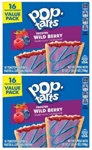 Kellogg's Pop-Tarts Breakfast Toaster Pastries, Wildlicious Frosted Wild Berry Flavored, Value Pack, 30.4 oz 16 Ct. (Pack Of 2) - 16 Count (Pack of 2)