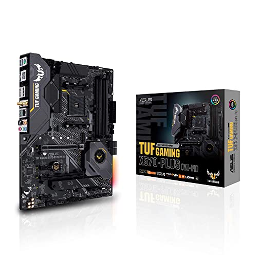 Asus AM4 TUF Gaming X570-Plus (Wi-Fi) ATX motherboard with PCIe 4.0, dual M.2, 12+2 with Dr. MOS power stage, HDMI, DP, SATA 6Gb/s, USB 3.2 Gen 2 and Aura Sync RGB lighting - Motherboard