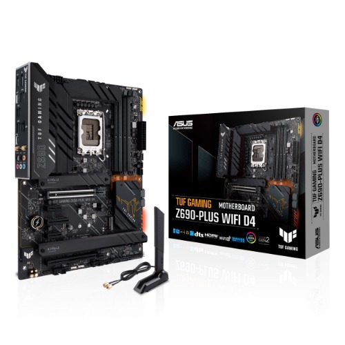 ASUS TUF Gaming Z690-Plus WiFi D4 LGA1700(Intel 12th Gen) ATX gaming motherboard(PCIe 5.0, DDR4,4xM.2/NVMe SSD,14+2 power stages,WiFi 6,2.5Gb LAN,front USB 3.2 Gen 2 Type-C,Thunderbolt 4,ARGB headers)