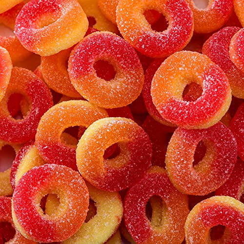 Sour and Sweet Peach Rings Soft Gummy Candy, 2-Pound Pack