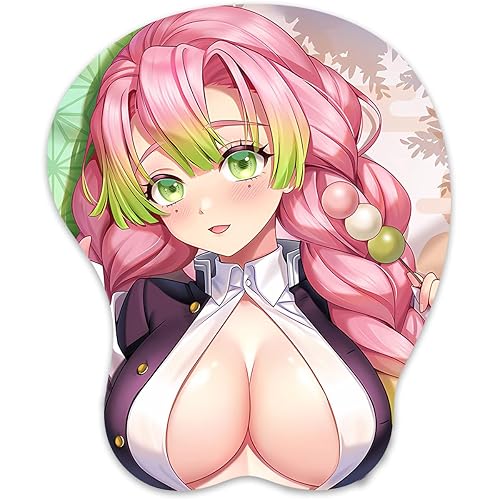 RUFSMAAN 3D Mouse Pad Oppai Mousepad with Soft Gel Wrist Rest Anime Manga Gaming Boob pad Anti-Slip Mouse Mat (kanroji)
