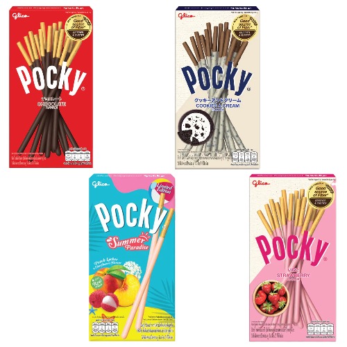 Pocky Christmas Pack (4-pack) - kakor och kräm, jordgubb, choklad, begränsad upplaga jul lycka smak