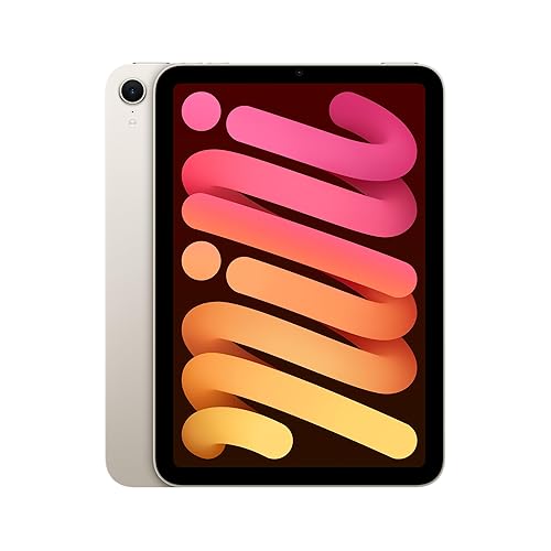 Apple iPad Mini (A17 Pro): Apple Intelligence, 8.3-inch Liquid Retina Display, 512GB, Wi-Fi 6E, 12MP Front/12MP Back Camera, Touch ID, All-Day Battery Life — Starlight - WiFi - 512GB - Starlight - Without AppleCare+