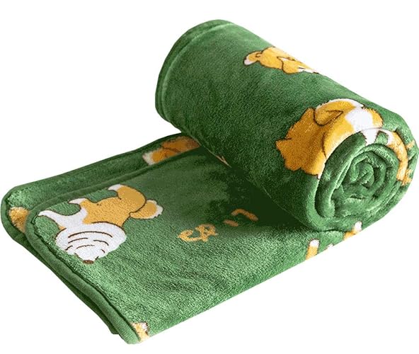 FUYU Shiba Inu Throw Blanket Puppy Cartoon Dog Warm Fuzzy Soft Blanket