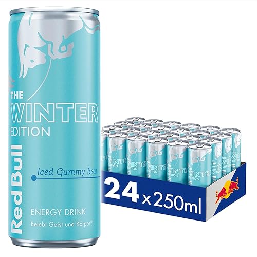 Red Bull Energy Drink, Iced Gummy Bear, Winter Edition, 24 x 250 ml, Dosen Getränke 24er Palette, OHNE PFAND