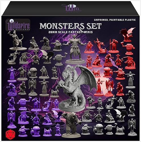 Wildspire Fantasia miniature w/enorme drago per DND mostri 28mm Bulk Dungeons & Dragons Minis figure Starter Set Pathfinder - Set completo
