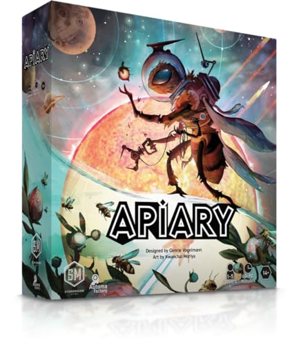Stonemaier Games: Apiary - Gioco base, Giochi da tavolo di strategia, Gioco di alveare, api iper intelligenti nello spazio, età 14+, 1-5 giocatori, 60-90 min, Grigio