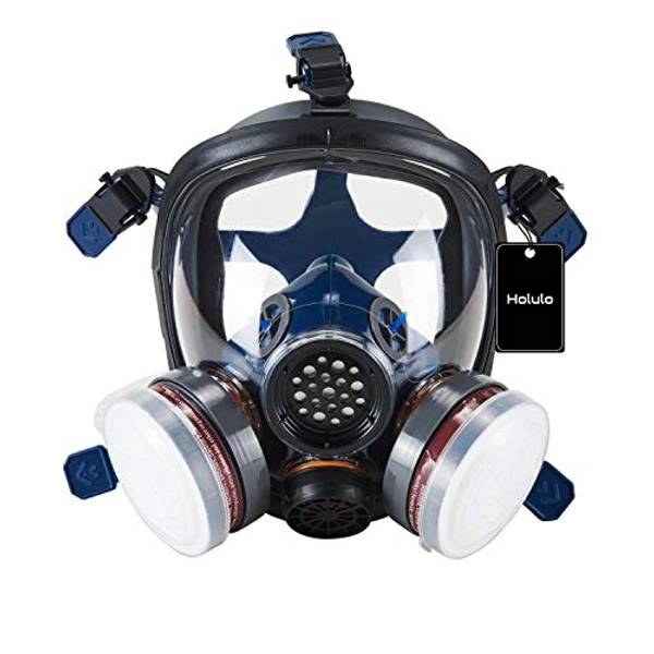 Holulo Full Face Organic Vapor Respirator Mask Painting Mask Safe Gas Masks with Asbestos & Filter - Respirator