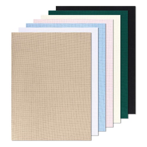 Aida Cloth 14 Count Cross Stitch Fabric Multi Colored 12×18inch 7Pcs - 