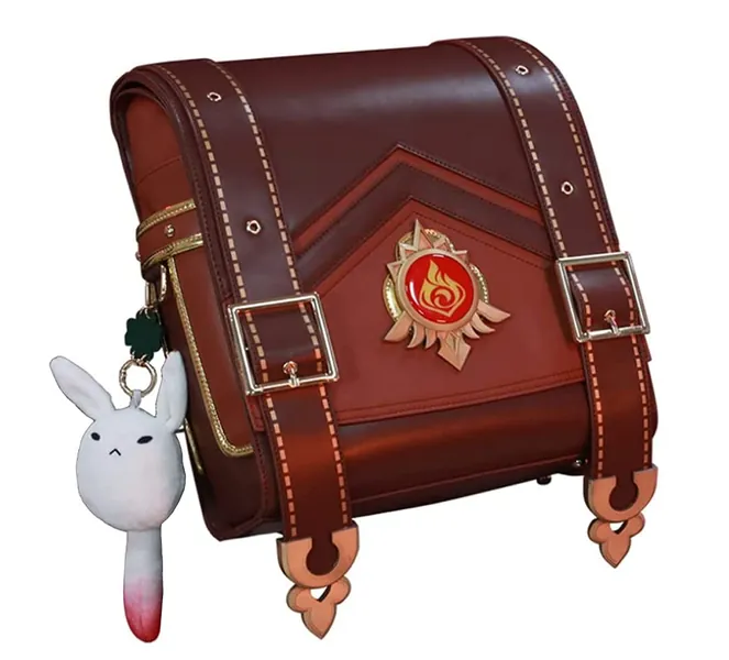 BoerMee Genshin Impact Cosplay Backpack Klee Bag Travel Bags Klee Cosplay Costume Props Plush Toy Pillow (Backpack+Doll) - Backpack+doll