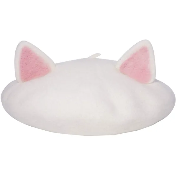 Lolita Cat Beret Women's Cute Cap Painter Hat Sweet Students Cosplay - White Cat