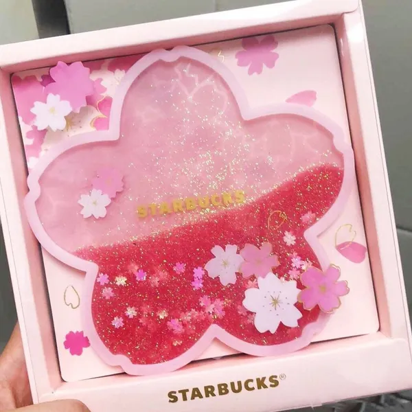 StarBrand Sakura Flower Glitter Motion Coaster | Kawaii | Cute | Gift