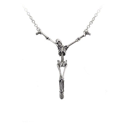 Alchemy Gothic Alter Orbis Hanging Skeleton Pendant Necklace