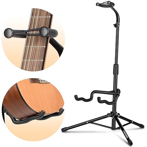 CAHAYA Support de Guitare Trépied Réglable Support de guitare pliant portable avec support de cou pour guitare basse classique électrique acoustique CY0253 - Unique
