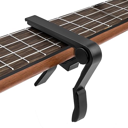 Capodastre Guitare Classique Electrique Folk Capo Guitare pour Guitare Acoustique et Electrique Guitare Occidentale Mandoline et Banjo Ukulélé | Noir