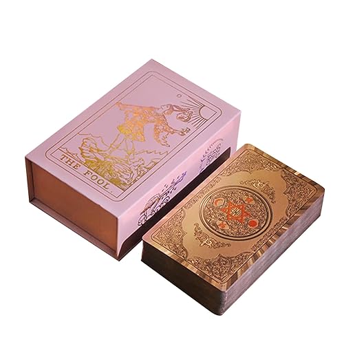 Cartes de Tarot pour Débutants - Matériau PVC Imperméable - Tarot Divinatoire - avec Livre - English,Rose - Pink Rose