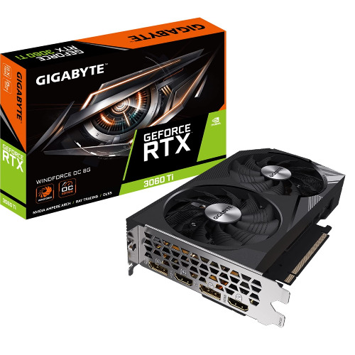 Gigabyte RTX 3060 Ti WINDFORCE OC 8GB Scheda Grafica, GV-N306TWF2OC-8GD