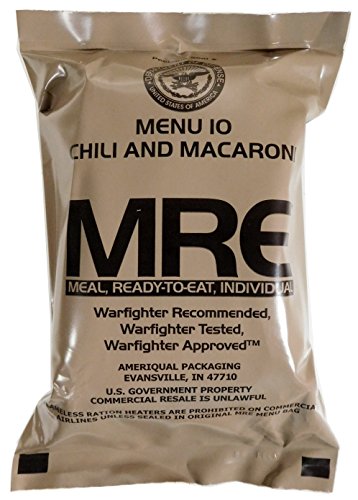Chili and Macaroni MRE Meal - Genuine US Military Surplus Inspection Date 2020 and Up