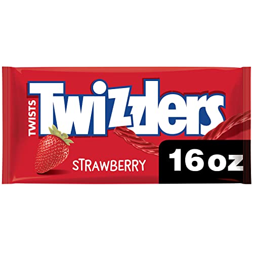 TWIZZLERS Twists Strawberry Flavored Licorice Style, Easter Candy Bag, 16 oz - 16 Ounce (Pack of 1)