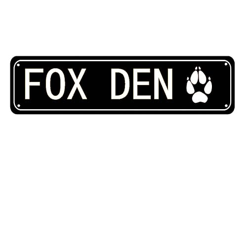 ERMUHEY Fox Den Sign Metal Street Sign Farmhouse Sign 4x16 Inch