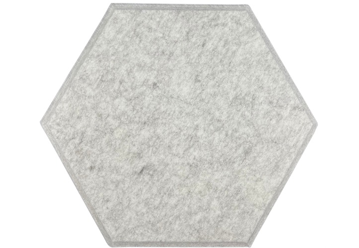 Hexagon PET Felt Acoustic Panels - 12 Pack - Eco Friendly Sound Absorption Panels - Marble Gray