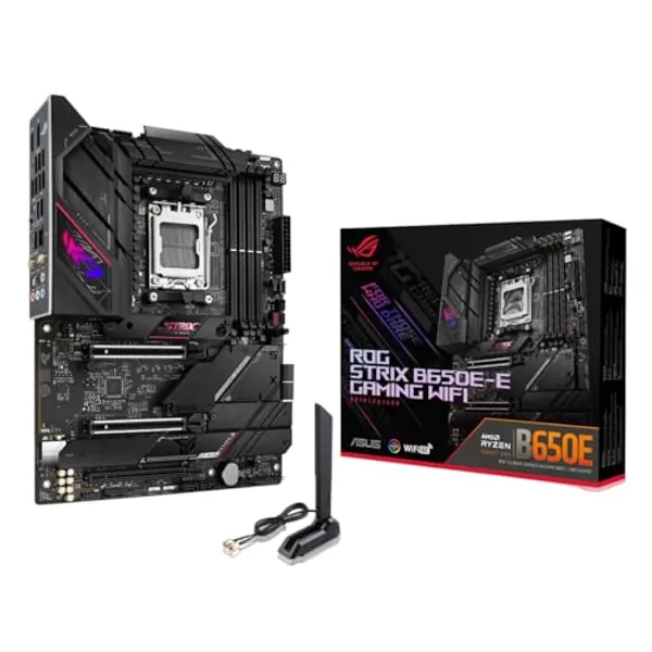 ASUS ROG Strix B650E-E Gaming WiFi AM5 (LGA1718) Ryzen 7000 Gaming Motherboard(16+2 Power Stages,DDR5,4X M.2 Slots, PCIe® 5.0, WiFi 6E, 2.5G LAN,USB 3.2 Gen 2x2 Type-C® Rear I/O Port, Aura Sync RGB)