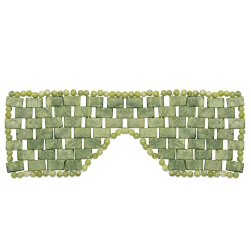 SIMPEXPE Jade Eye Mask Reusable 100% Natural Green Facial Stone Mask for Eliminate Wrinkles Puffiness - 1 Count (Pack of 1) - Green