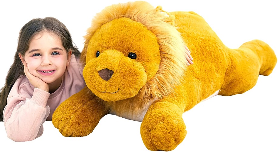 IKASA Large Lion Stuffed Animal Plush Toy,Giant Lion Cute Jumbo Soft Toys,Huge Big Size Plushy Fluffy Fat Oversized Plushie,Gifts for Kids Girls Boys Girlfriend Children (30 inches, Brown) - 30 inches Brown