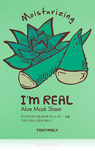 TONYMOLY Aloe Mask - 10 Count, Hydrates Dry Skin - Aloe Sheet Mask, 10 Count - 1 Count (Pack of 10)