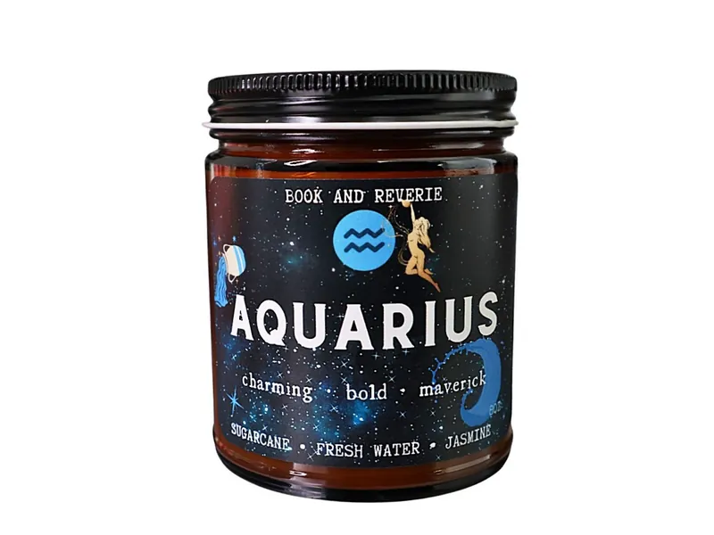 AQUARIUS candle: zodiac candle, astrology, birthday gift, aquarius gifts, metaphysical, birthday candle, zodiac charm, zodiac pendant