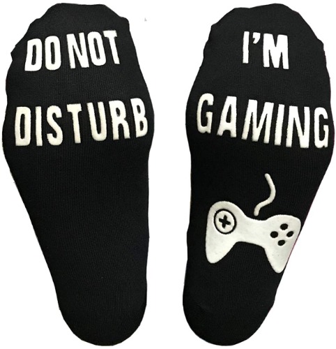 Novelty Cotton Socks Do Not Disturb Socks Funny Gifts for Men Women Gamers, Black