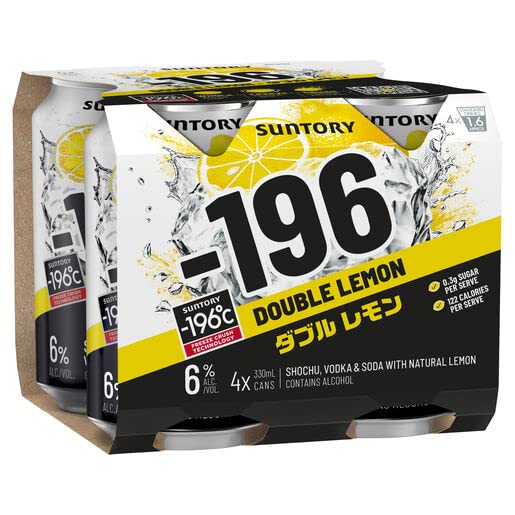 -196 Double Lemon and Vodka Can 330ml (Pack of 4)