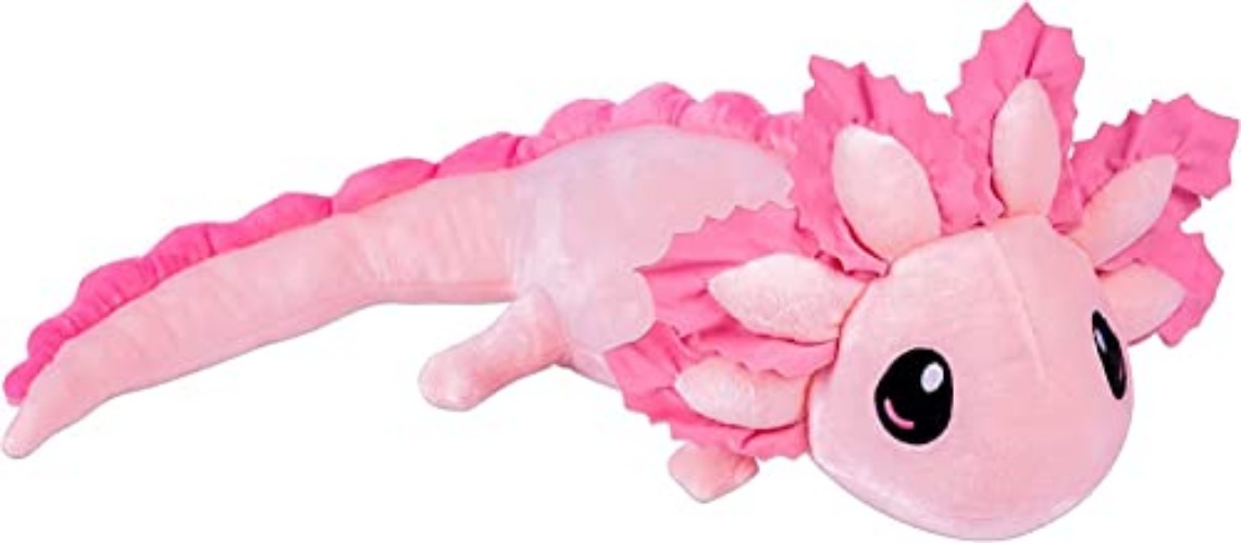 LKMYHY Axolotl Weigted Plush - Realistic, 4 Pounds, 26 Inches Long, Cute Pink Axolotl Plushie Large Weighted Stuffed Animal Toy Christmas Birthday Gifts for Kids - Pink