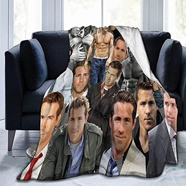 Ryan Reynolds Soft and Comfortable Warm Fleece Blanket for Sofa, Bed, Office Knee pad,Bed car Camp Beach Blanket Throw Blankets (50"x40") … (50"x40")