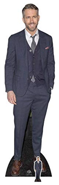 STAR CUTOUTS CS704 Celebrity Standee Ryan Reynolds Lifesize Cardboard Cutout Smart Casual Suit Cut Out 188cm Tall, 188 x 55 x 188 cm, Multi-Colour