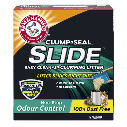 Arm & Hammer Clump & Seal Slide Clay Cat Litter, Non-Stop Odour Control, 12.7kg, Odour Control, Dust Free, Clumping Litter - Slide Non-Stop Odour Control