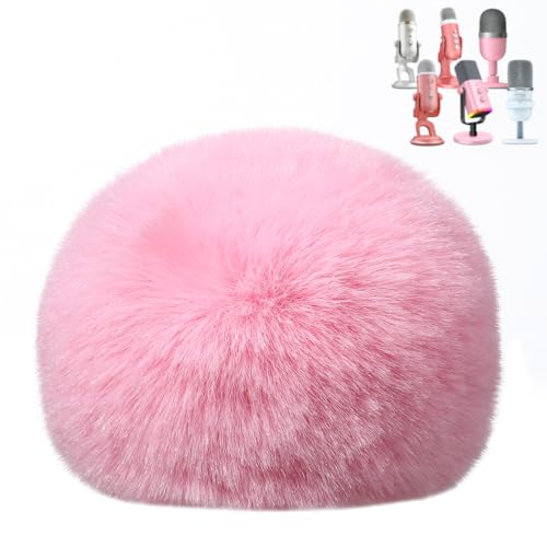 ZealSound Microphone Furry Windscreen Muff for Blue Yeti, Mic Foam Cover Pop Filter windshield for ZealSound K66/Yeti/Yeti X/Blue Yeti Pro/AM8/Hyper X SoloCast and More Mics (Pink) - Pink