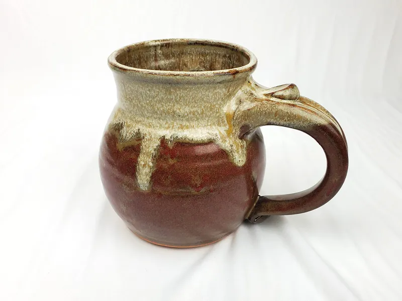 Hand Thrown Pottery Coffee Mug in Brownstone Handmade in North Carolina - 