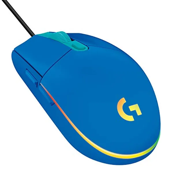 Aopvui Mouse Gamer G203 LIGHTSYNC RGB, Efeito de Ondas de Cores, 6 Botões