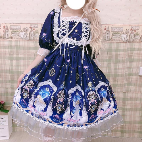 Celestial Symphony Dress - Navy Blue