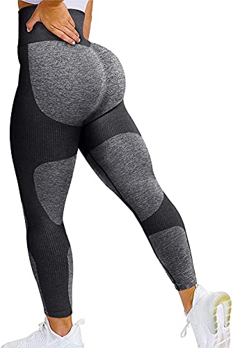 SEASUM Women Yoga Pants Heart Shape Patchwork Leggings High Waist Capris Workout Sport Fitness Gym Tights - Small - Heart Shape Black