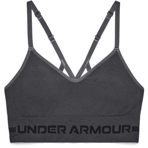 Under Armour Women's Seamless Low Impact Long Bra - X-Small - Pitch Gray (012)/Black