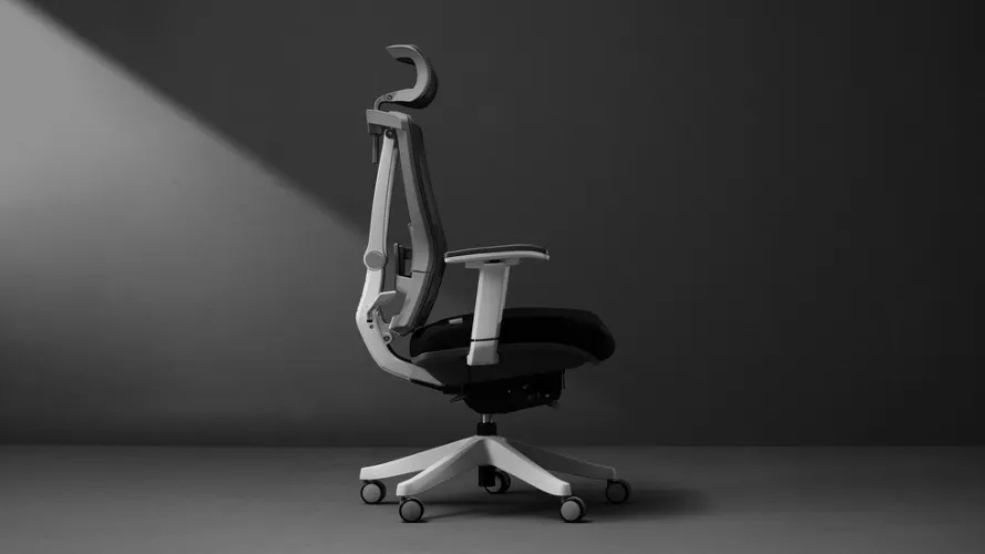 Throne Caitrs Black and White Ergonomic Office Chair Autonomous